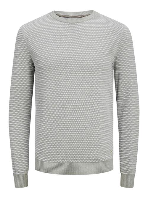 JACK & JONES Pullover 'JJEAtlas'  lysegrå / hvid