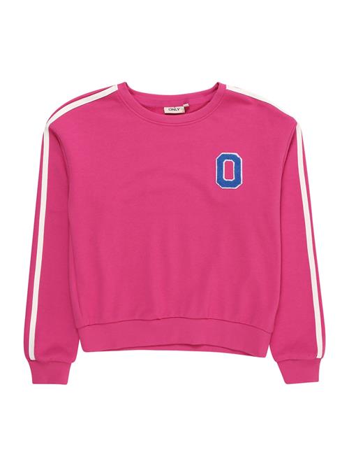 Se KIDS ONLY Sweatshirt 'SELINA'  blå / magenta / hvid ved About You