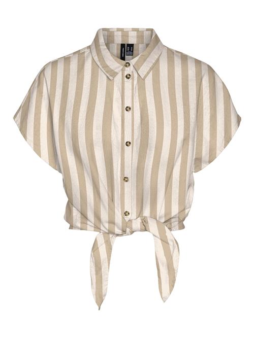 Se VERO MODA Bluse 'LINA'  beige / mørkebeige ved About You