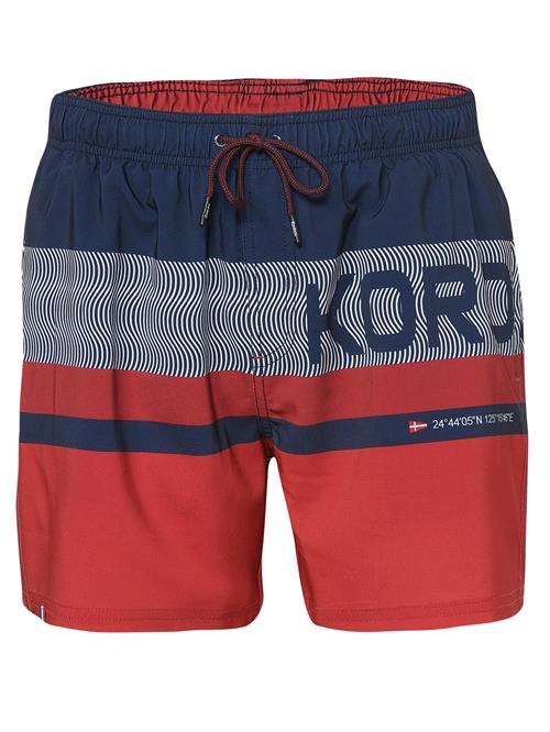 KOROSHI Badeshorts  navy / rubinrød / hvid