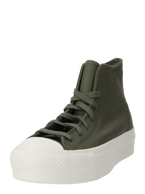 CONVERSE Sneaker high 'Chuck Taylor All Star Lift'  mørkegrøn / hvid