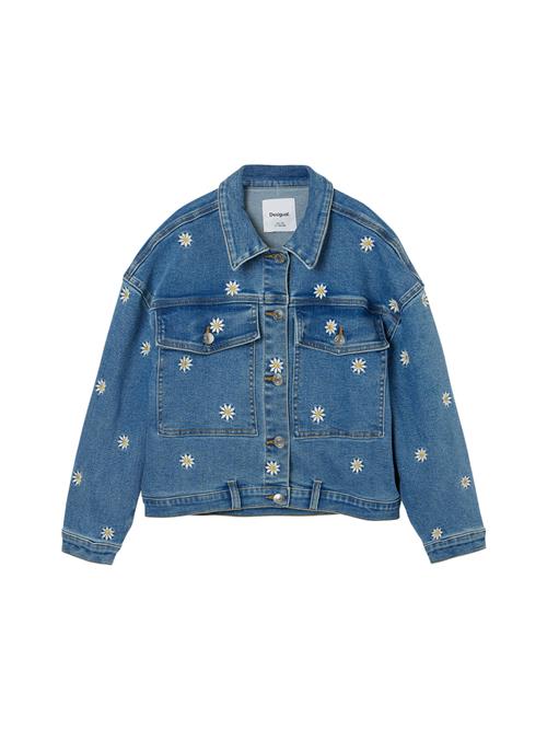 Desigual Overgangsjakke 'Daisy'  blue denim / gul / hvid