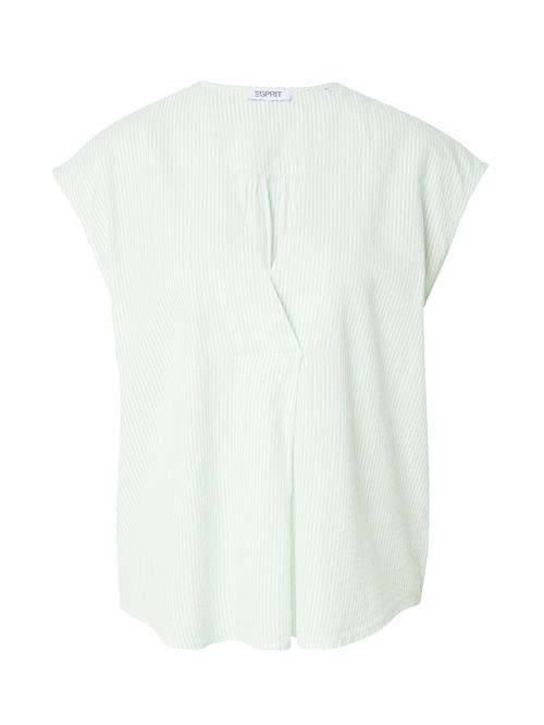 ESPRIT Bluse  lysegrøn / offwhite