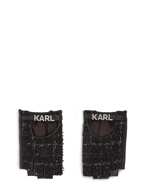 Karl Lagerfeld Korte fingerhandsker 'Essential'  sort / hvid