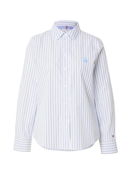 TOMMY HILFIGER Bluse  azur / pastelblå / røggrå / hvid