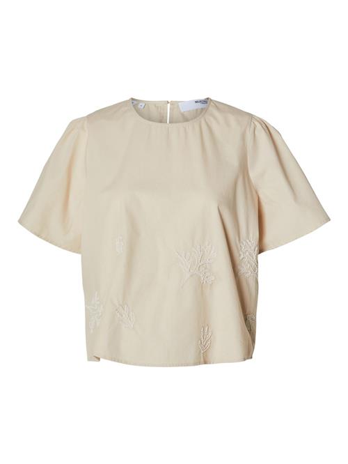 SELECTED FEMME Bluse 'Melli'  lysebeige / perlehvid