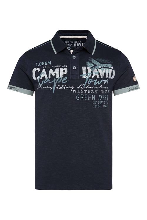 CAMP DAVID Bluser & t-shirts 'Paragliding Cape Town I'  navy / opal / cyanblå / hvid