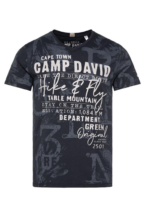 CAMP DAVID Bluser & t-shirts  natblå / mørkegrå / hvid