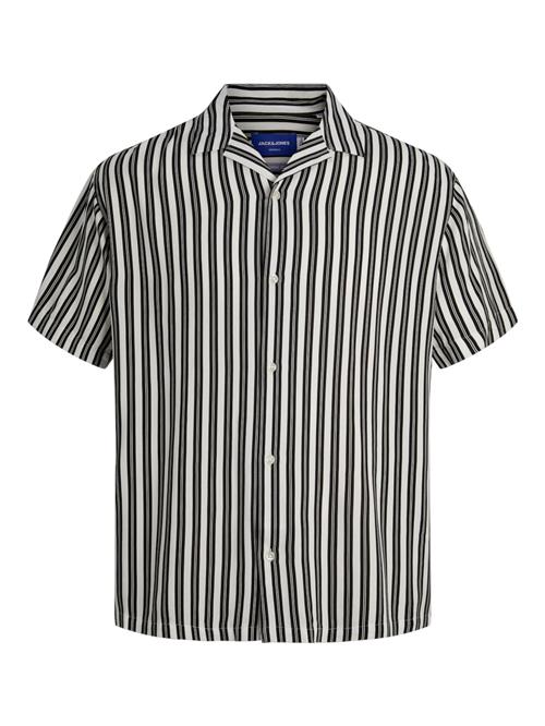 JACK & JONES Skjorte 'Luke Aruba'  sort / hvid