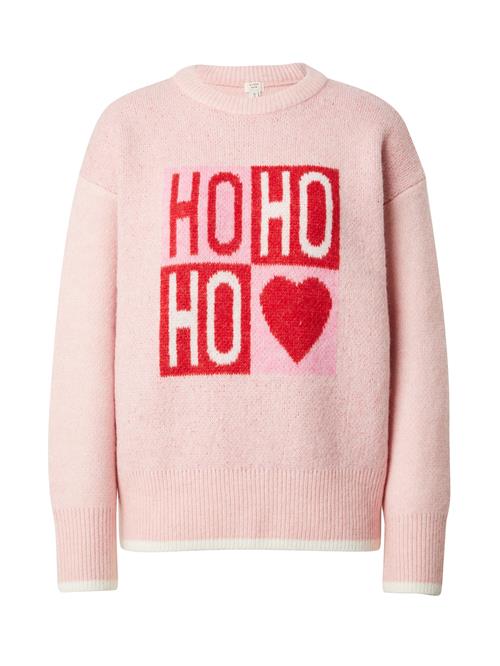 River Island Pullover 'HO HO HO'  lyserød / rød / hvid