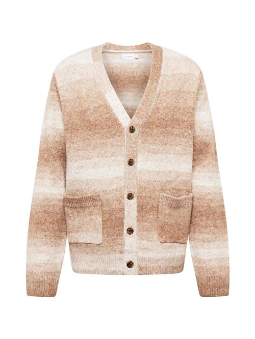 Se TOPMAN Cardigan  lysebrun / hvid ved About You