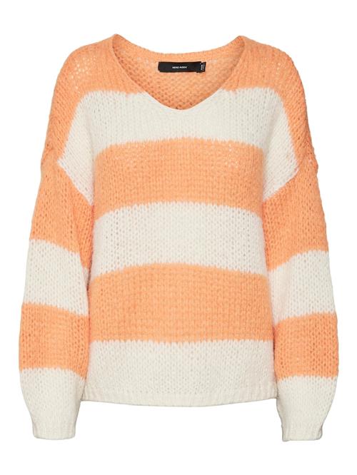 Se VERO MODA Pullover 'ERIN'  orange / hvid ved About You