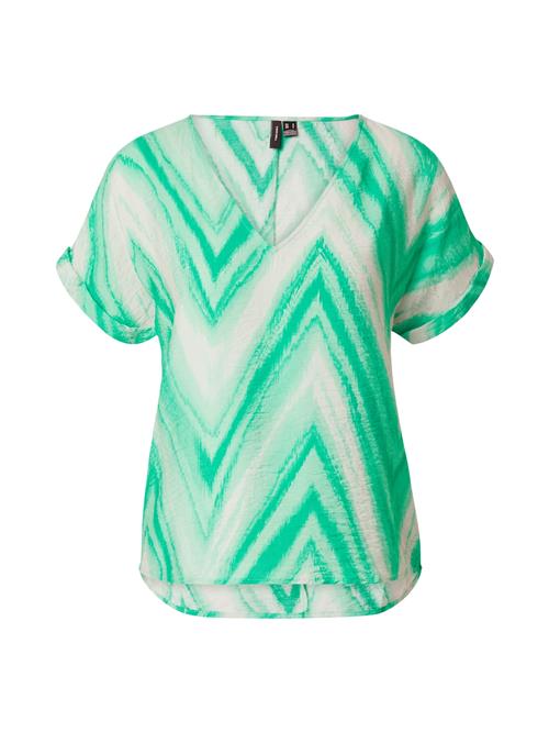 VERO MODA Bluse 'JOSIE KUA'  jade / lysegrøn / hvid