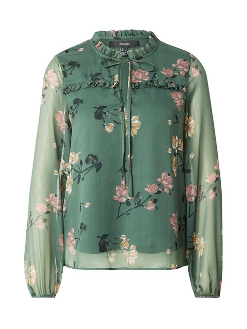 VERO MODA Bluse 'MILLA'  jade / gammelrosa / sort / hvid