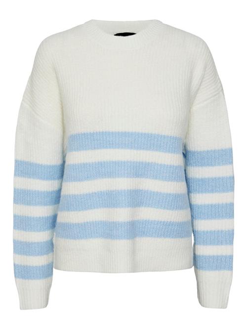 PIECES Pullover 'BROOKS'  lyseblå / hvid