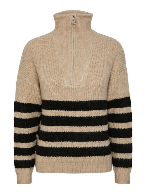 Se PIECES Pullover 'BROOKS'  mørkebeige / sort ved About You