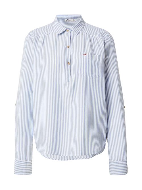 HOLLISTER Bluse  lyseblå / hvid