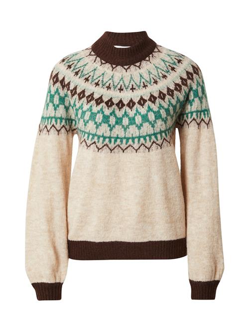 Se b.young Pullover 'Maritne'  beige-meleret / mørkebrun / jade ved About You