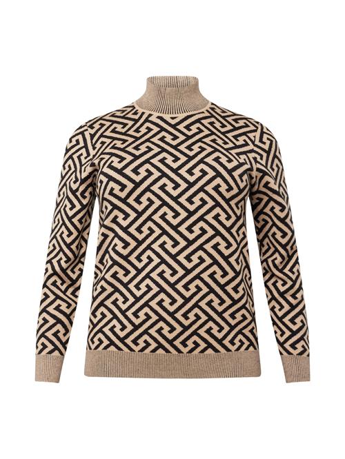 Vero Moda Curve Pullover 'CARIA'  sand / sort