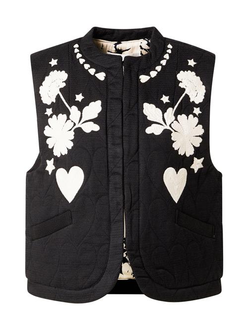 Fabienne Chapot Vest 'Berry'  creme / sort