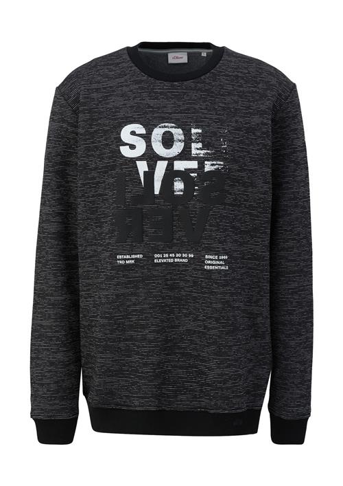 s.Oliver Sweatshirt  grå / vinrød / sort