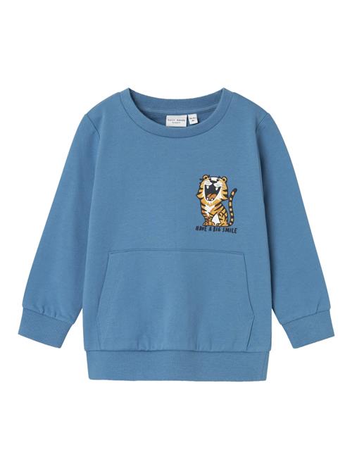 NAME IT Sweatshirt 'Vildar'  blå / lysebrun / sort / hvid