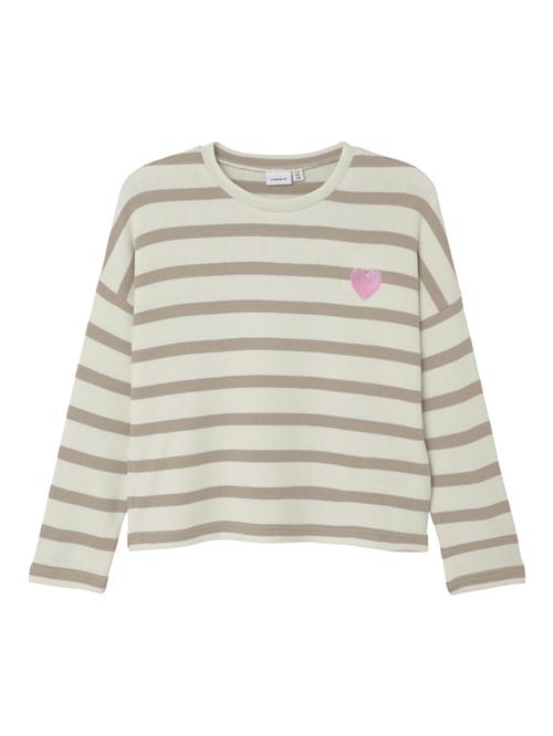 Se NAME IT Pullover 'Lollina'  ecru / mørkebeige / lys pink ved About You