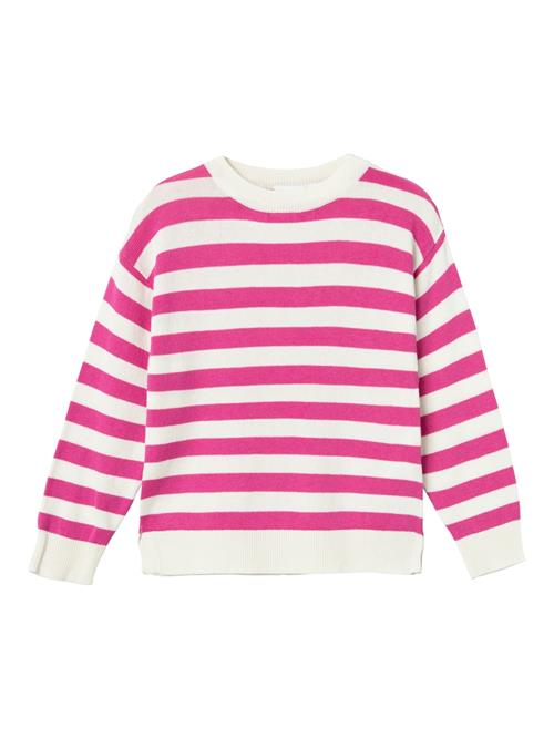 Se NAME IT Pullover 'Viranja'  mørk pink / hvid ved About You