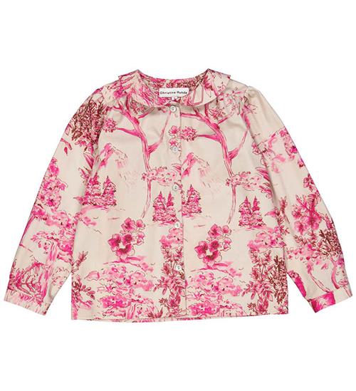 Se Christina Rohde Bluse - GrÃ¥ m. Pink Print ved KidsWorld