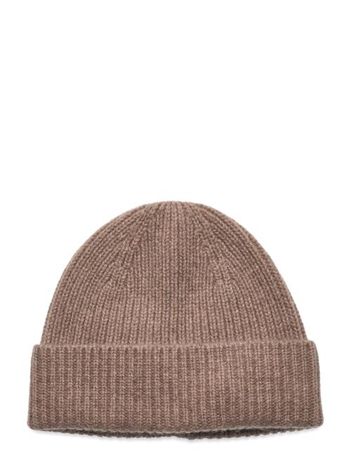 Davida Cashmere Short Rib Fold Cap Davida Cashmere Beige