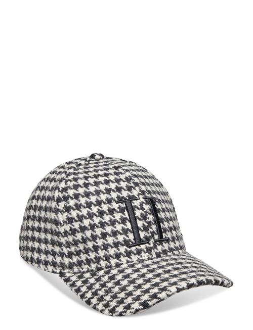 Les Deux Houndstooth Wool Baseball Cap Les Deux Black