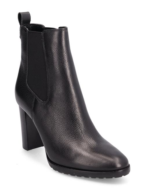 Se Lauren Ralph Lauren Mylah Tumbled Leather Bootie Lauren Ralph Lauren Black ved Booztlet