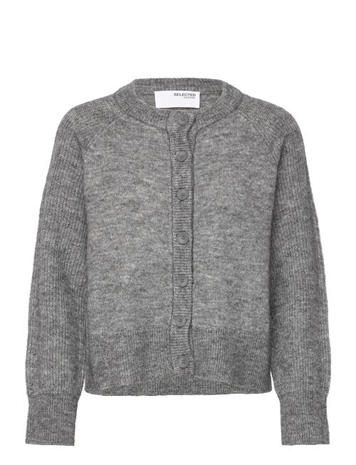 Slfrena Ls Knit Cardigan Camp Selected Grey