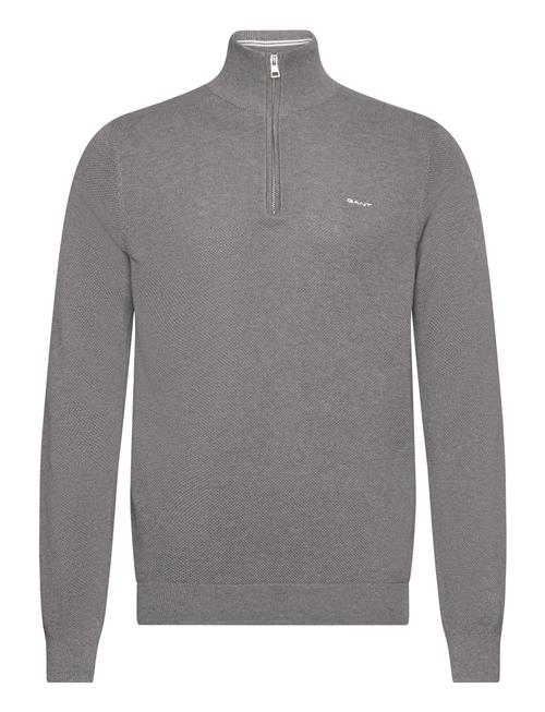 Cotton Pique Half Zip GANT Grey