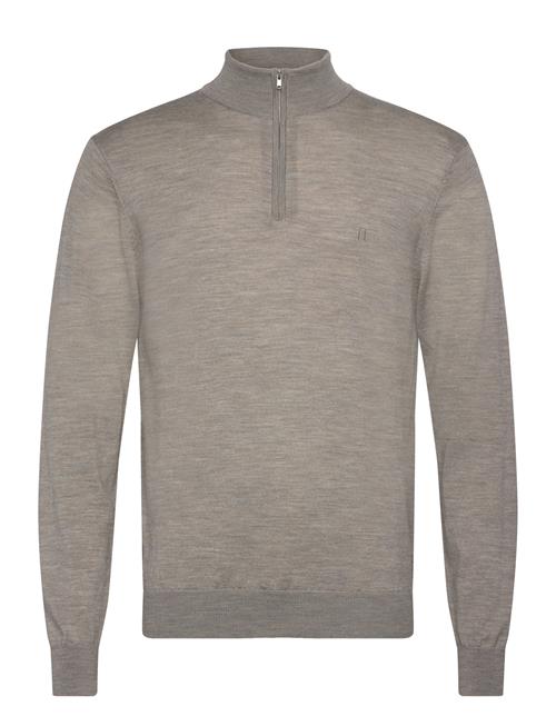 Se Les Deux Greyson Half-Zip Merino Knit Les Deux Grey ved Booztlet