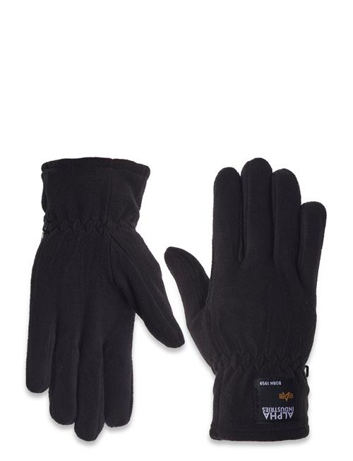 Se Alpha Industries Label Fleece Gloves Alpha Industries Black ved Booztlet