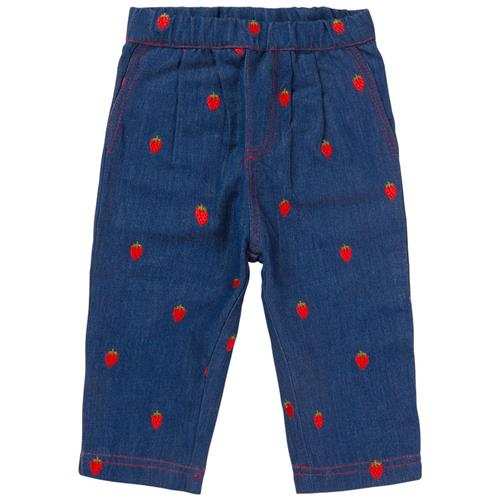 Flöss Colette Broderede Bukser Berry Denim | Blå | 128 cm