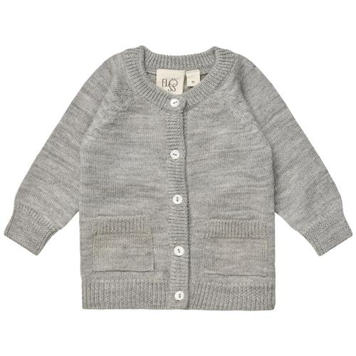 Flöss Juno Cardigan Gråmeleret | Grå | 98 cm