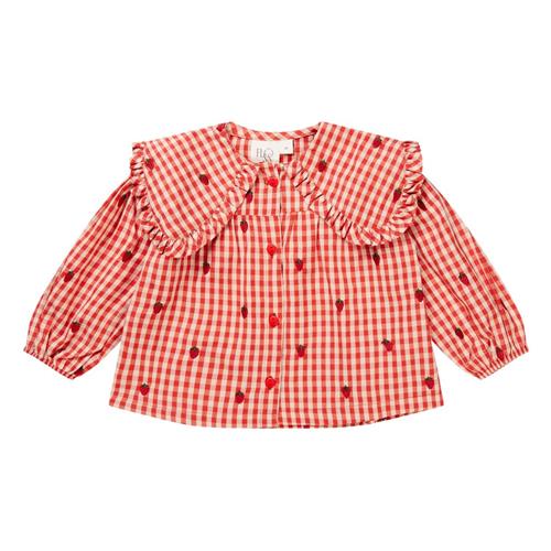 Flöss Molly Gingham Bluse Berry | Rød | 110 cm