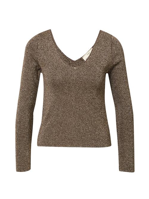 A LOT LESS Pullover 'Nina'  mørkebrun / guld