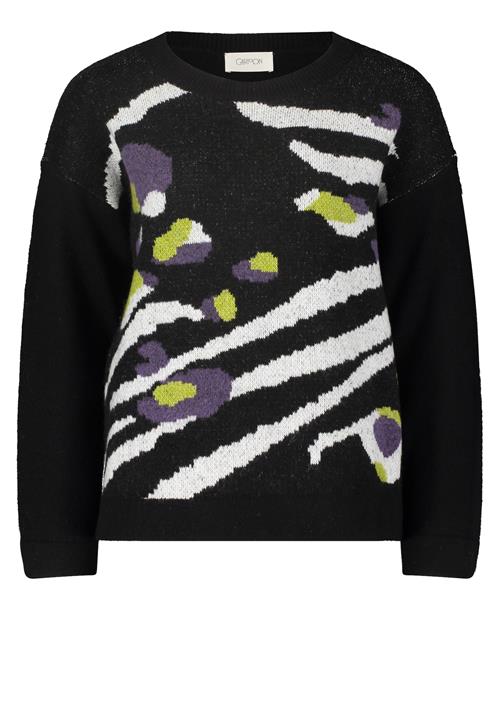 Cartoon Pullover  siv / aubergine / sort / hvid