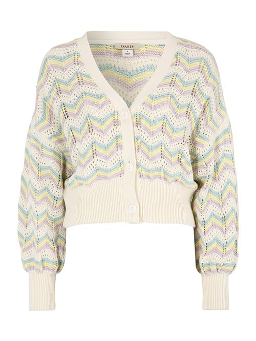 Oasis Cardigan  ecru / gul / grøn / lilla