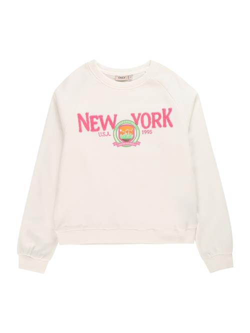 KIDS ONLY Sweatshirt 'GOLDIE'  lysegrøn / mandarin / lys pink / uldhvid