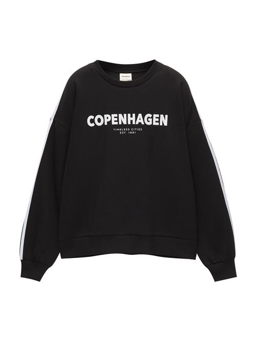 Pull&Bear Sweatshirt  sort / hvid