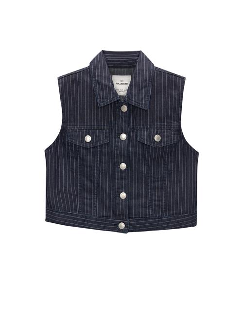 Pull&Bear Vest  mørkeblå / hvid