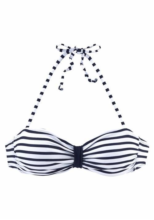 Se VENICE BEACH Bikinioverdel 'Summer'  navy / hvid ved About You