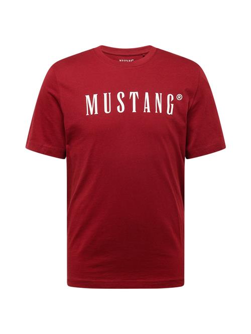 MUSTANG Bluser & t-shirts 'Austin'  carminrød / hvid