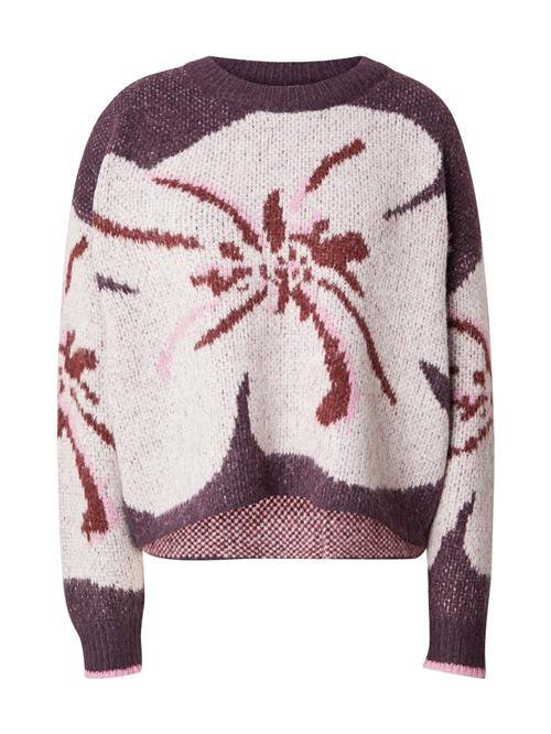 Se VERO MODA Pullover 'VMMADISON'  rustbrun / blomme / lys pink / hvid ved About You