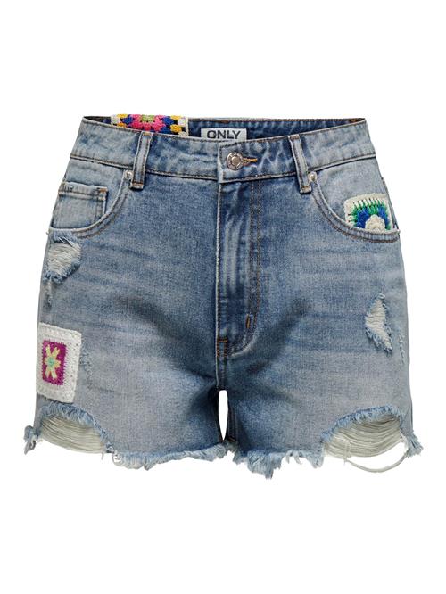 Se ONLY Jeans 'Zuma'  blue denim / grøn / pink / hvid ved About You