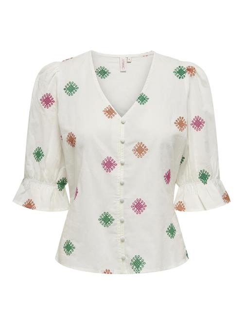 ONLY Bluse 'JASMIN'  brun / grøn / fuchsia / hvid